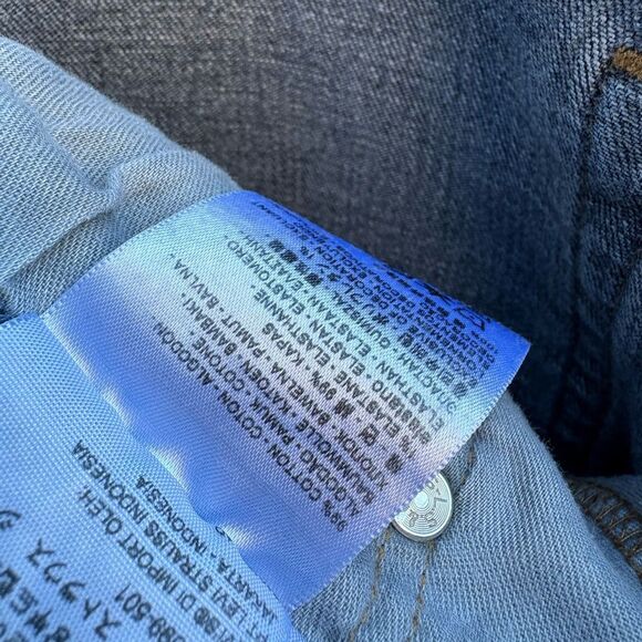 Levis 505 Jeans Mens Blue Medium Wash Straight Leg Classic Fit tag 40x30 - Picture 6 of 7